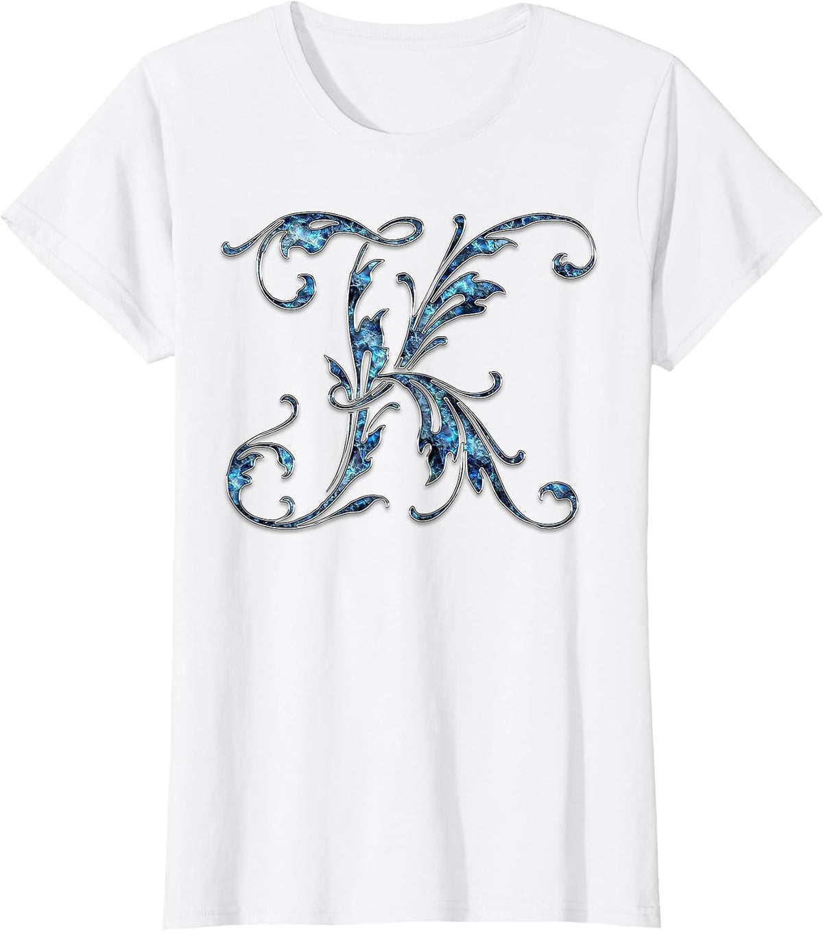 Monogram Initial Letter K T-Shirt - White