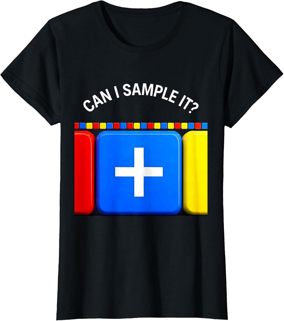 Women's Can I Sample It Funny Periodic Table Chemistry Teacher T-Shirt - Black