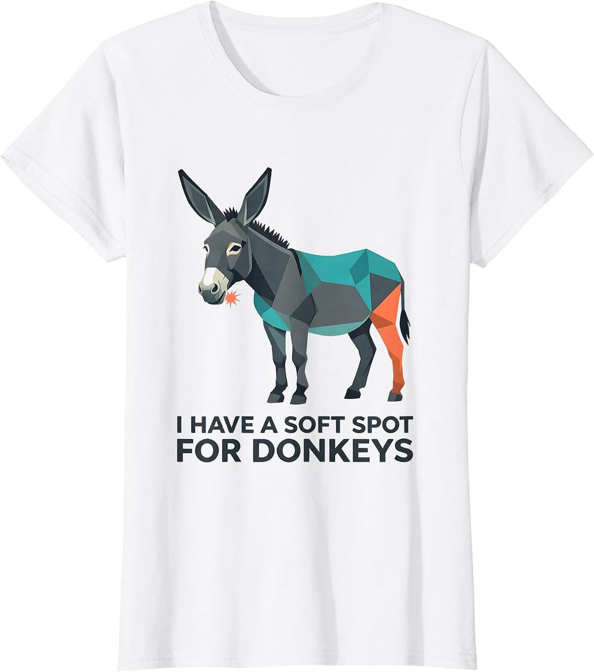 Women's I Have A Soft Spot For Donkeys Funny Donkey Lover Animal T-Shirt - White