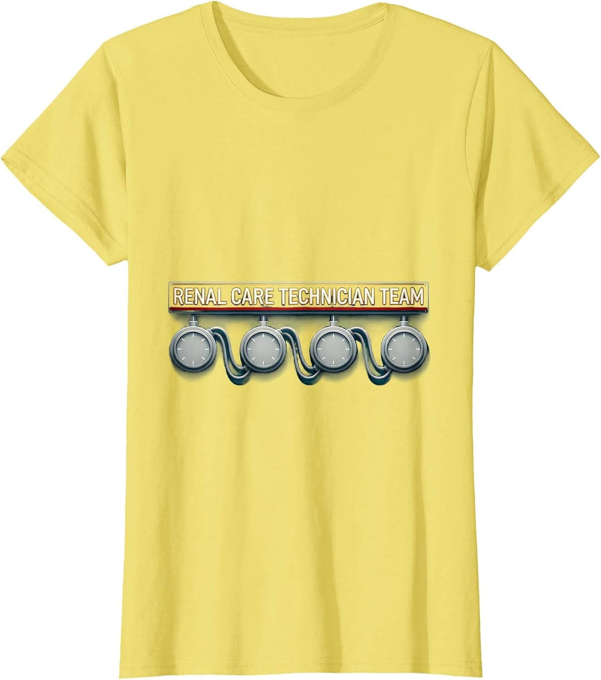 Renal Care Technician Team Nephrology Healthcare Worker T-Shirt - Lemon Yellow
