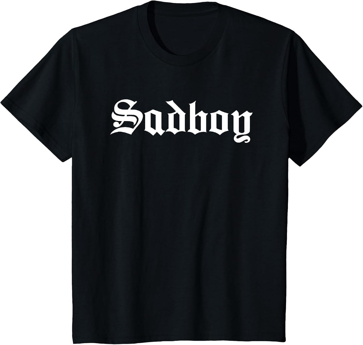 Sad Boy Sadboy Old English Typography T-Shirt - Black