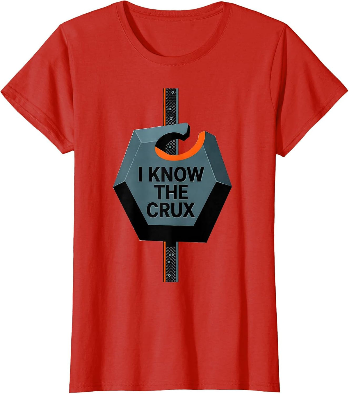 I Know The Crux Funny Rock Climbing Bouldering Gift T-Shirt - Red