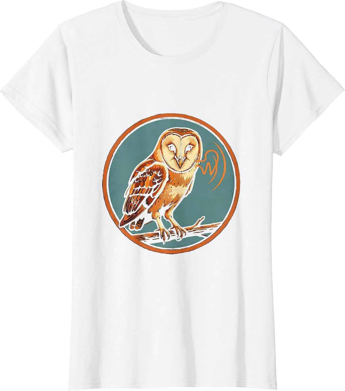 Women's Sealed Barn Owl Badge Eco-Friendly Bird Lover Novelty T-Shirt - White