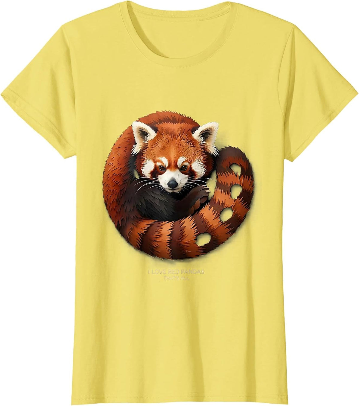 Women's I Love Red Pandas That's All Cute Animal Lover Gift T-Shirt - Lemon Yellow