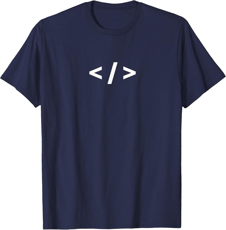 Web Developer HTML Close Tag Tee T-Shirt - Navy Blue