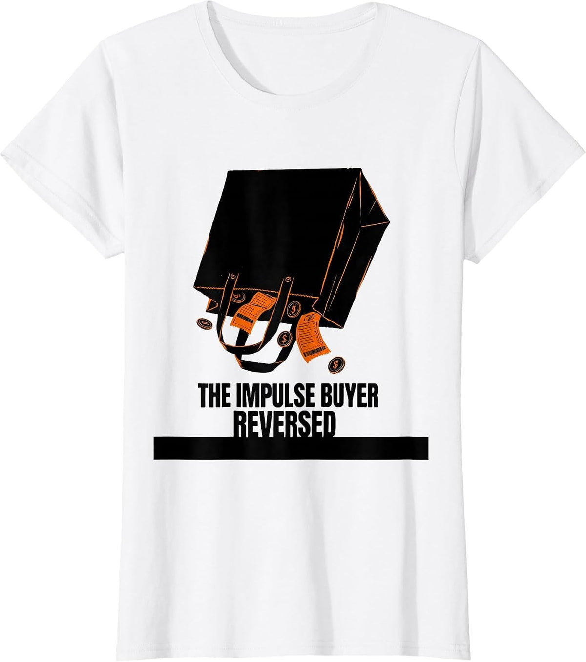 The Impulse Buyer, Reversed Brutalist Graphic Gothic Tarot T-Shirt - White
