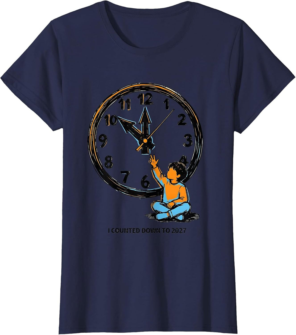 Women's I Counted Down To 2027 Funny Family Matching New Years Eve T-Shirt - Navy Blue