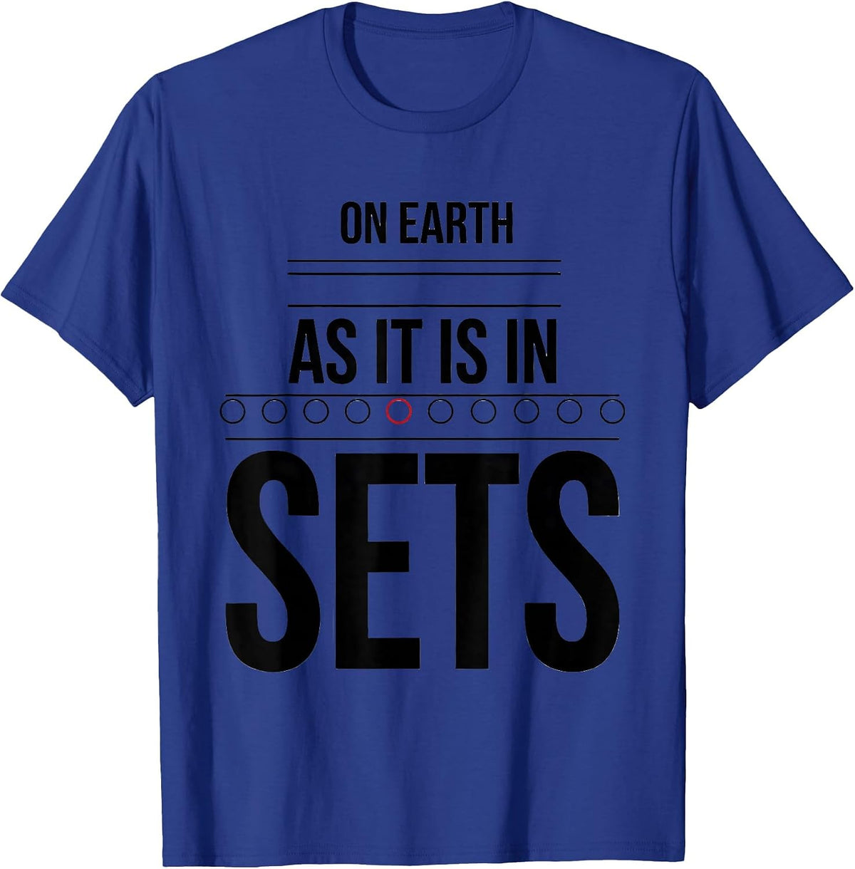 On Earth As It Is In Sets Funny Christian Gym Lifting Humor T-Shirt - Royal Blue