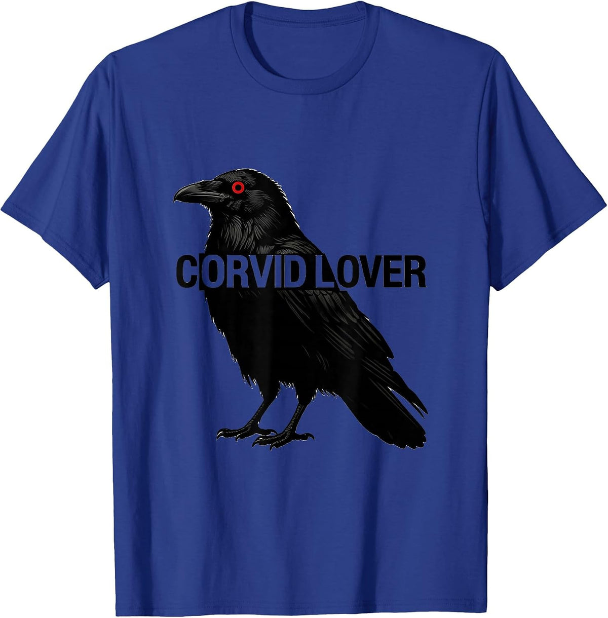 Men's Corvid Lover Minimalist Raven Silhouette Gothic Bird Art T-Shirt - Royal Blue