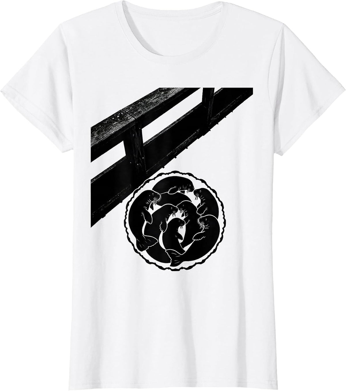 Manatee Silhouettes Florida Wildlife Lover Humor T-Shirt - White