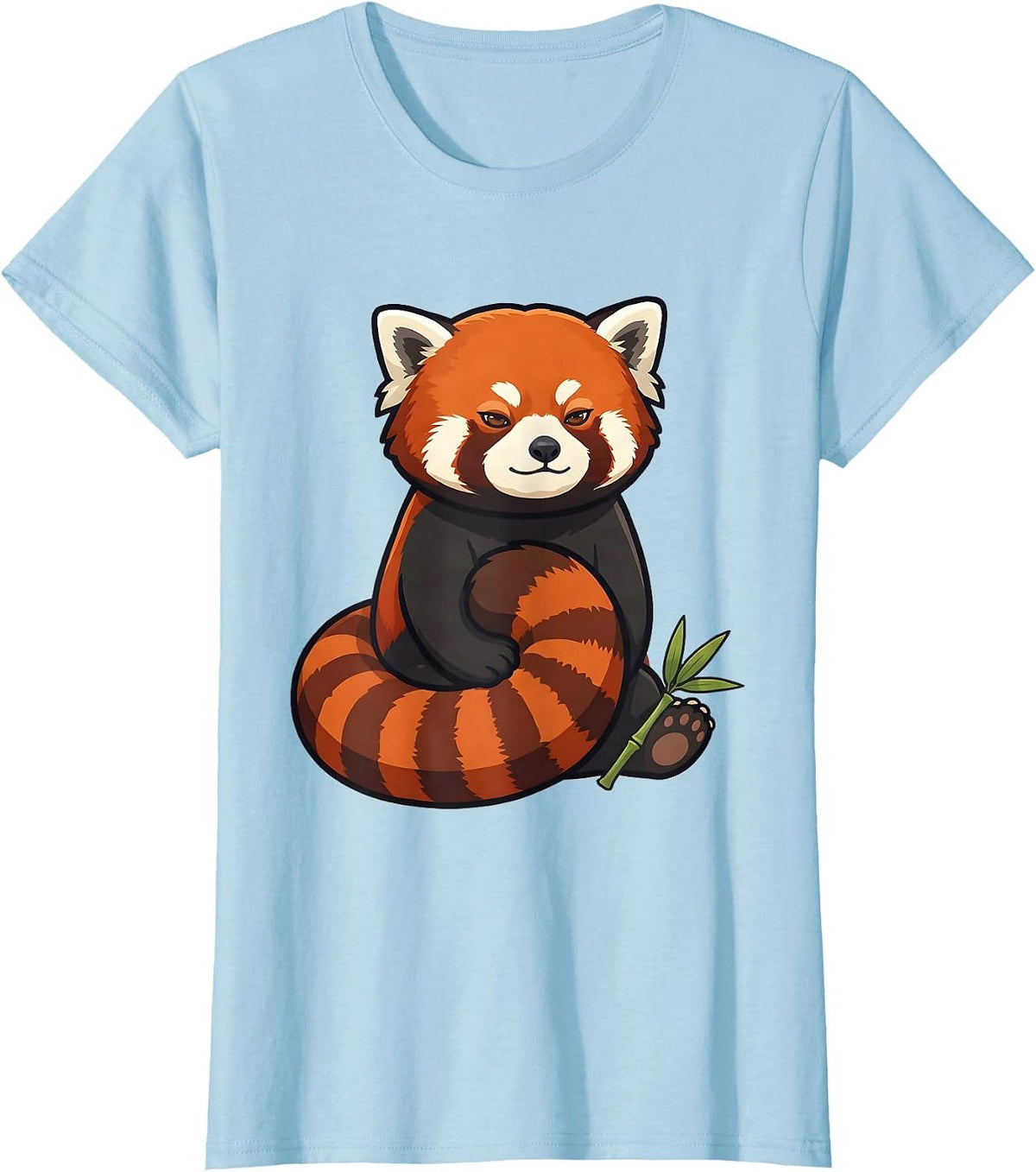 Round Kawaii Red Panda Cute Animal Lover Gift T-Shirt - Baby Blue