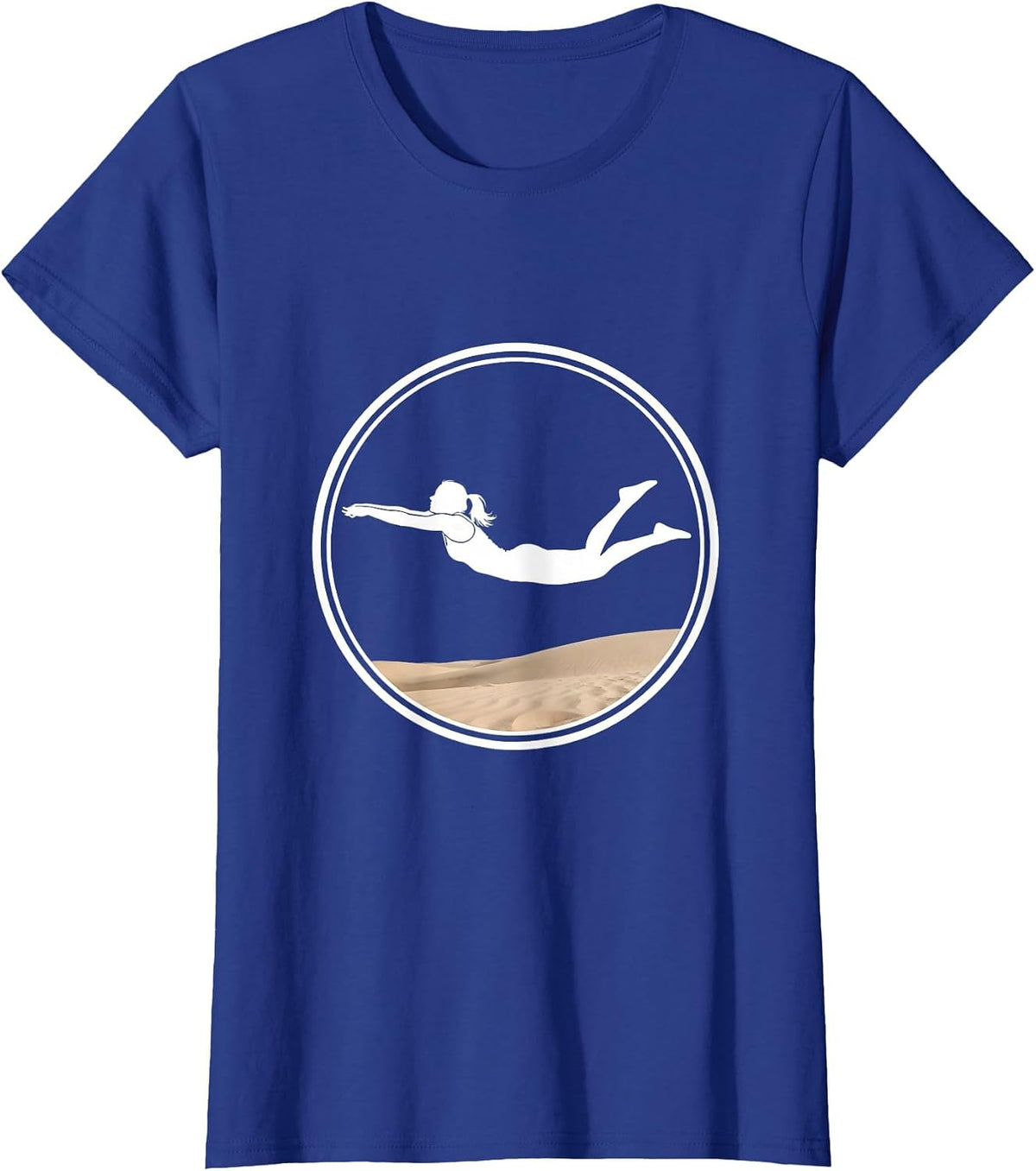 Women's Beach Volleyball Libero Diving Save Graphic T-Shirt - Royal Blue