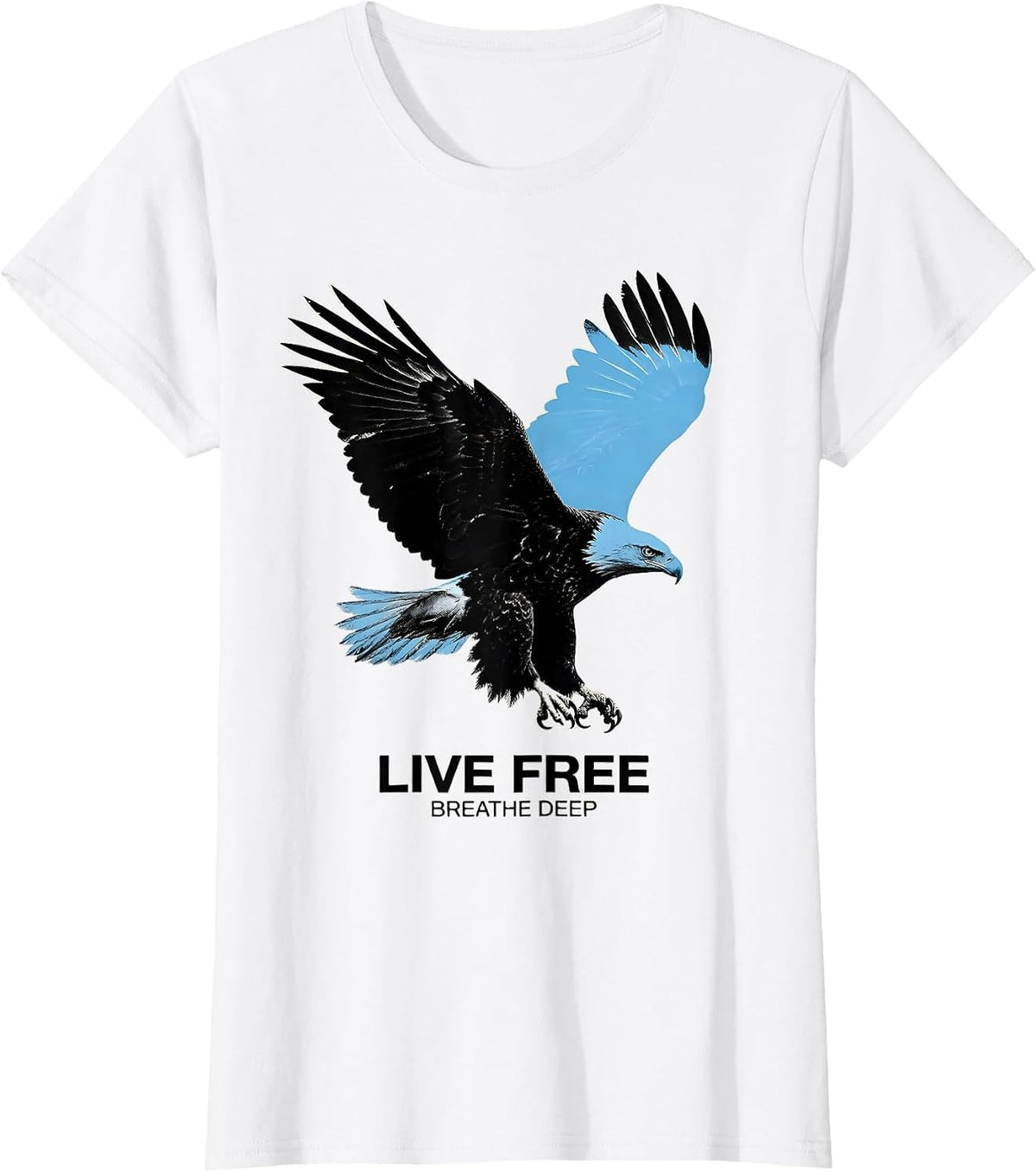 Live Free Breathe Deep Nature Inspiration Design T-Shirt - White