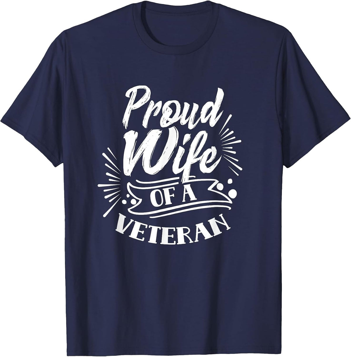 Proud Wife of A Veteran African American Black Military Us T-Shirt - Navy Blue