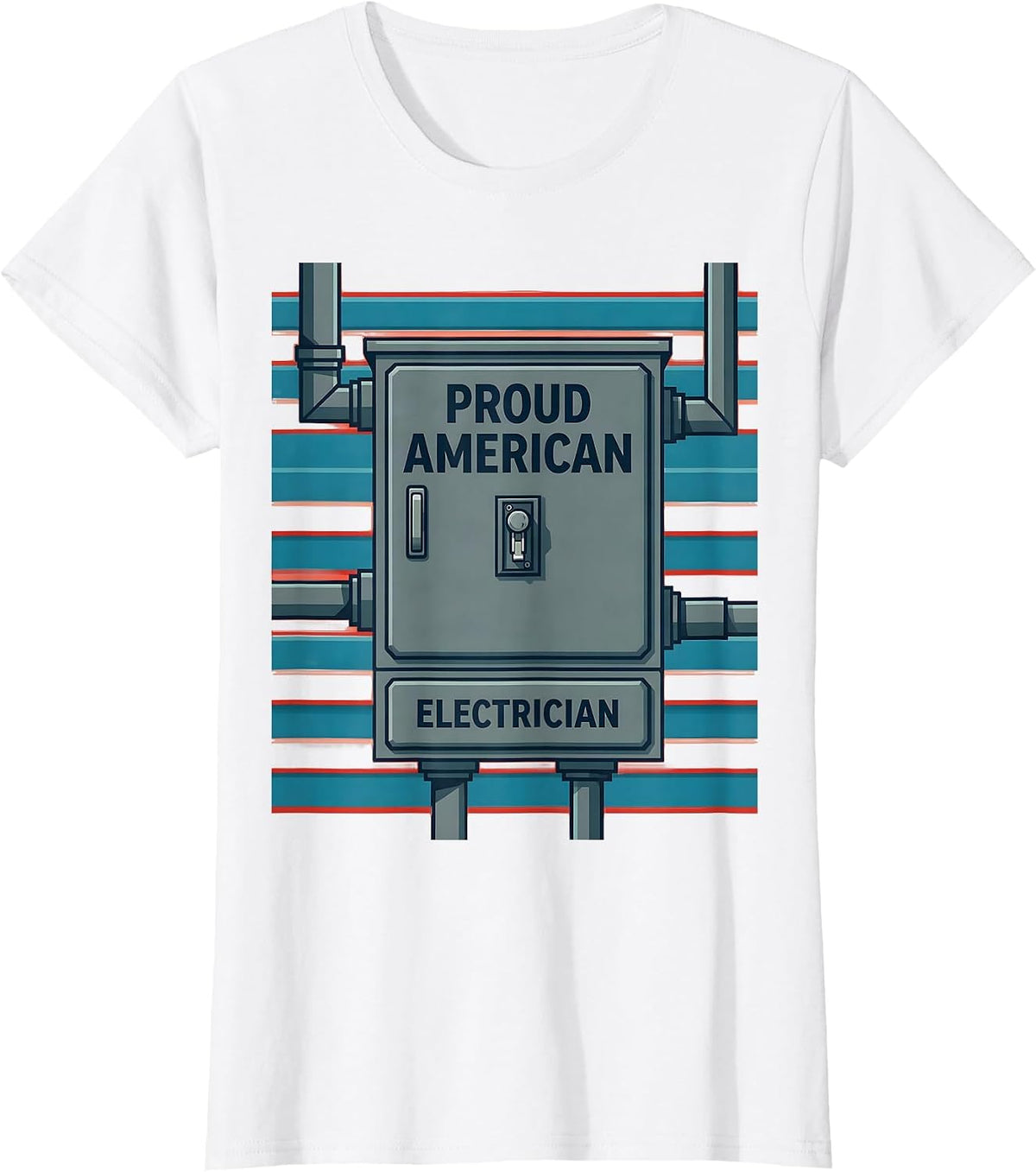 Proud American Electrician Patriotic Trade Worker Gift T-Shirt - White
