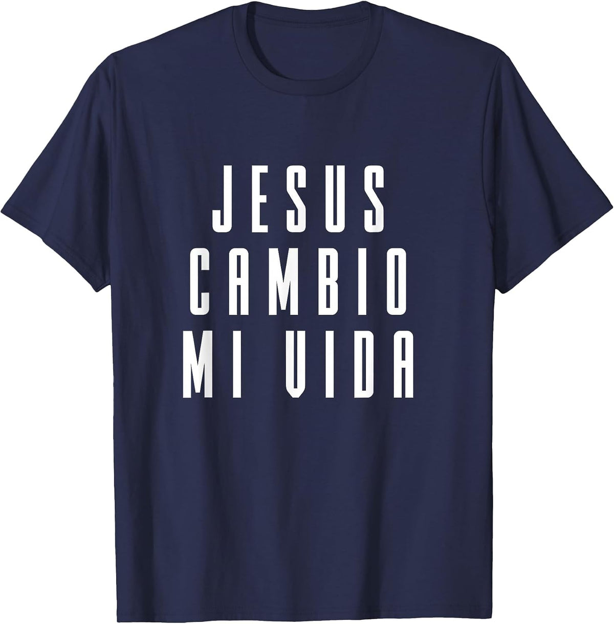 Jesus Cambio Mi Vida Spanish Christian T-Shirt - Navy Blue