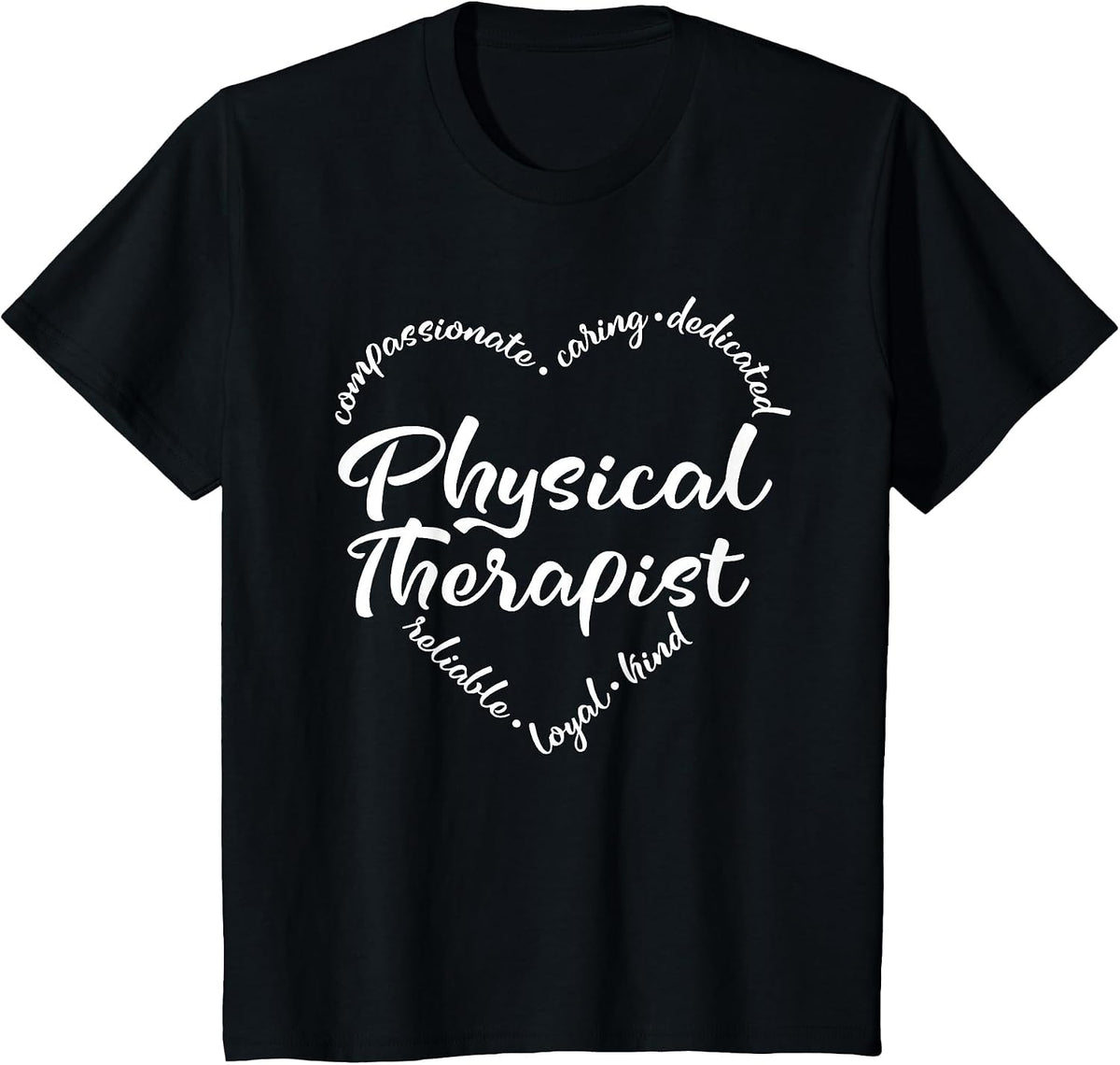 Physical Therapy Heart Word Physical Therapist PT Month T-Shirt - Black