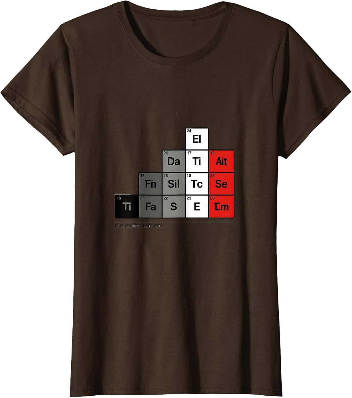 Women's Is One Lick Allowed Funny Periodic Table Chemistry Teacher T-Shirt - Brown