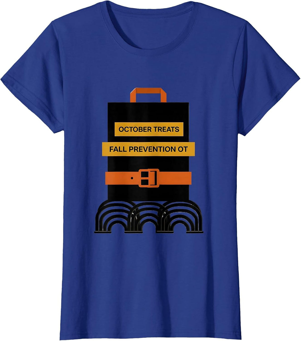 Women's October Treats Fall Prevention OT Nurse Physical Therapy T-Shirt - Royal Blue