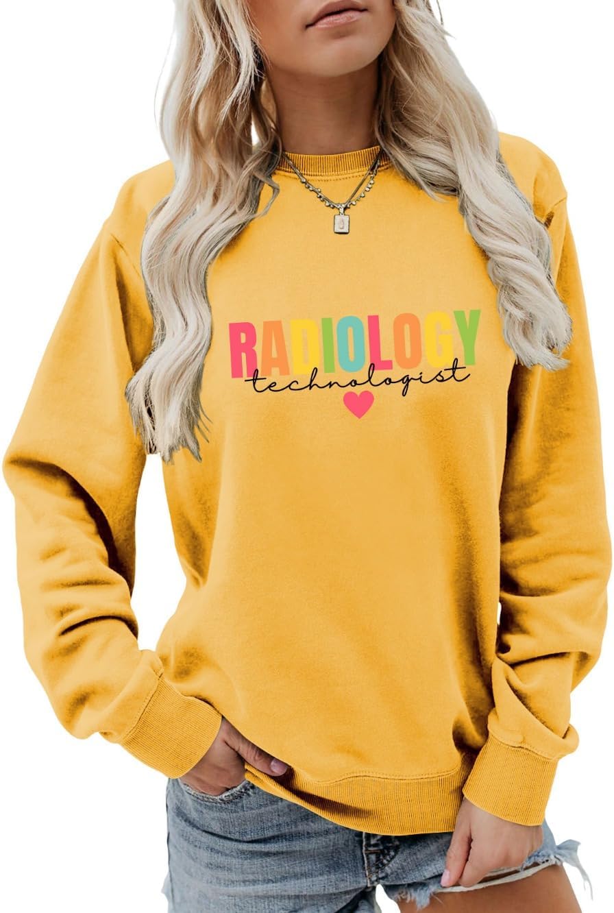 Radiology Technologist Sweatshirt X-Ray Rad Tech Sweater Radiology Life Shirts Women Crewneck Long Sleeve Pullovers - 13