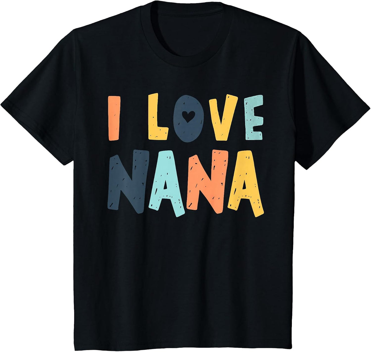 I Love My Nana Heart T-Shirt - Black