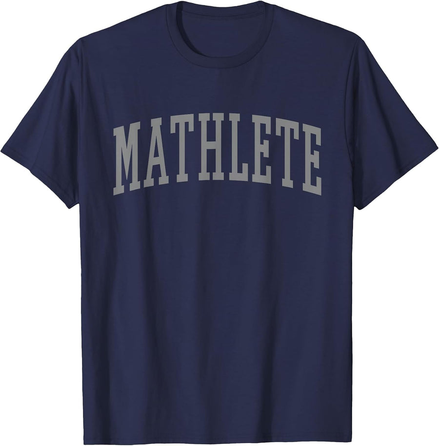 Mathlete Funny Math Classic College T-Shirt - Navy Blue