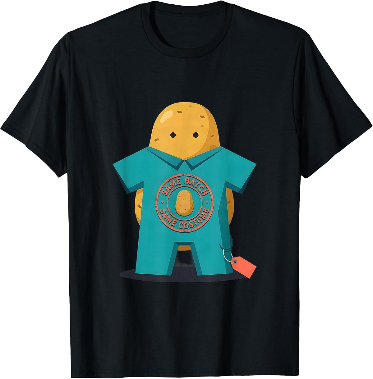 Men's Same Batch, Same Costume Funny Potato Human Costume T-Shirt - Black