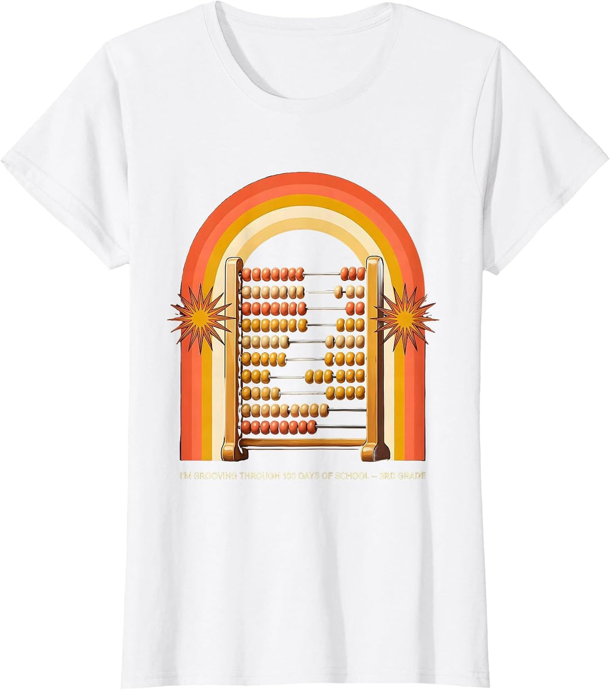 Women's I’m Grooving Through 100 Days Of School — 3rd Grade Retro T-Shirt - White