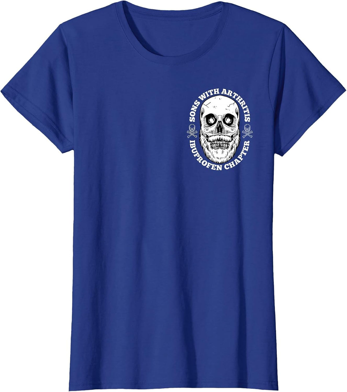 Sons with Arthritis 2 Sided Front Back Funny Retired Biker T-Shirt - Royal Blue