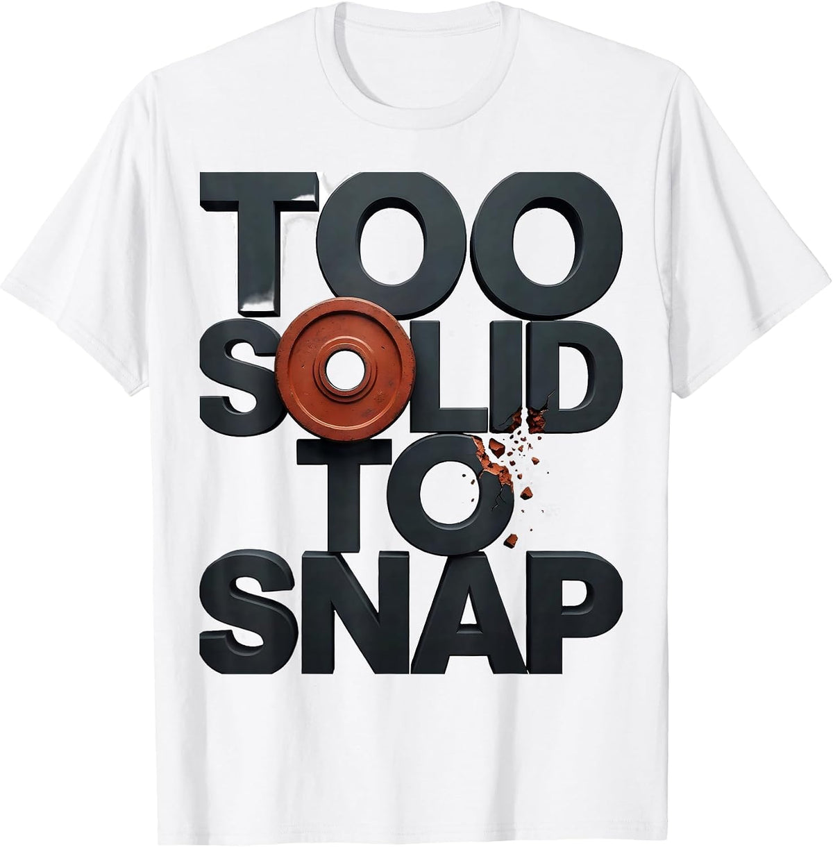 Men's Too Solid To Snap Funny Gingerbread Man Gym Weightlifting T-Shirt - White