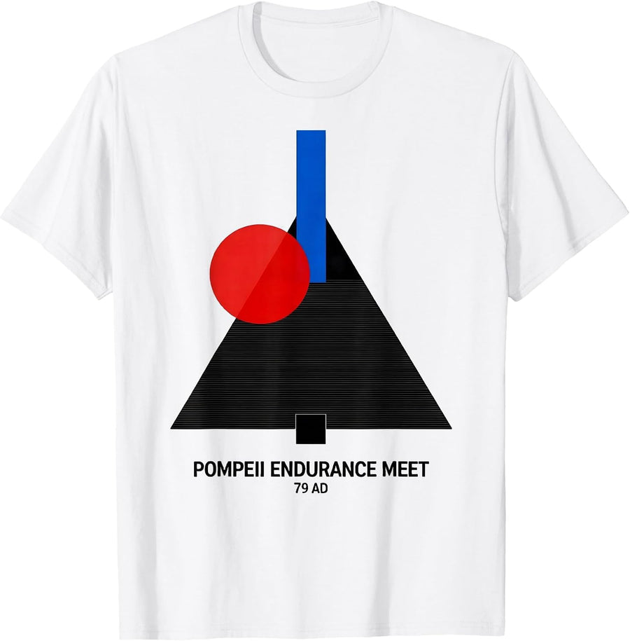 Men's Pompeii Endurance Meet 79 AD Funny Volcano History Geography T-Shirt - White