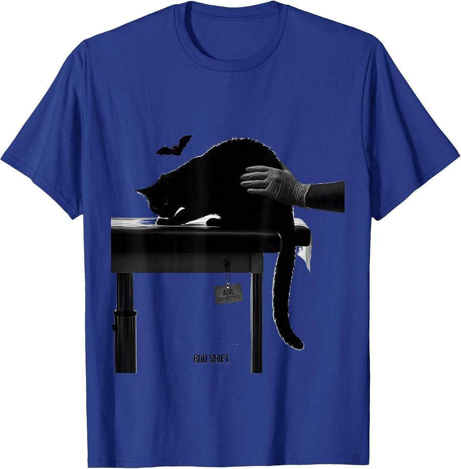 ADR Boo Shift Funny Vet Tech Halloween Costume T-Shirt - Royal Blue