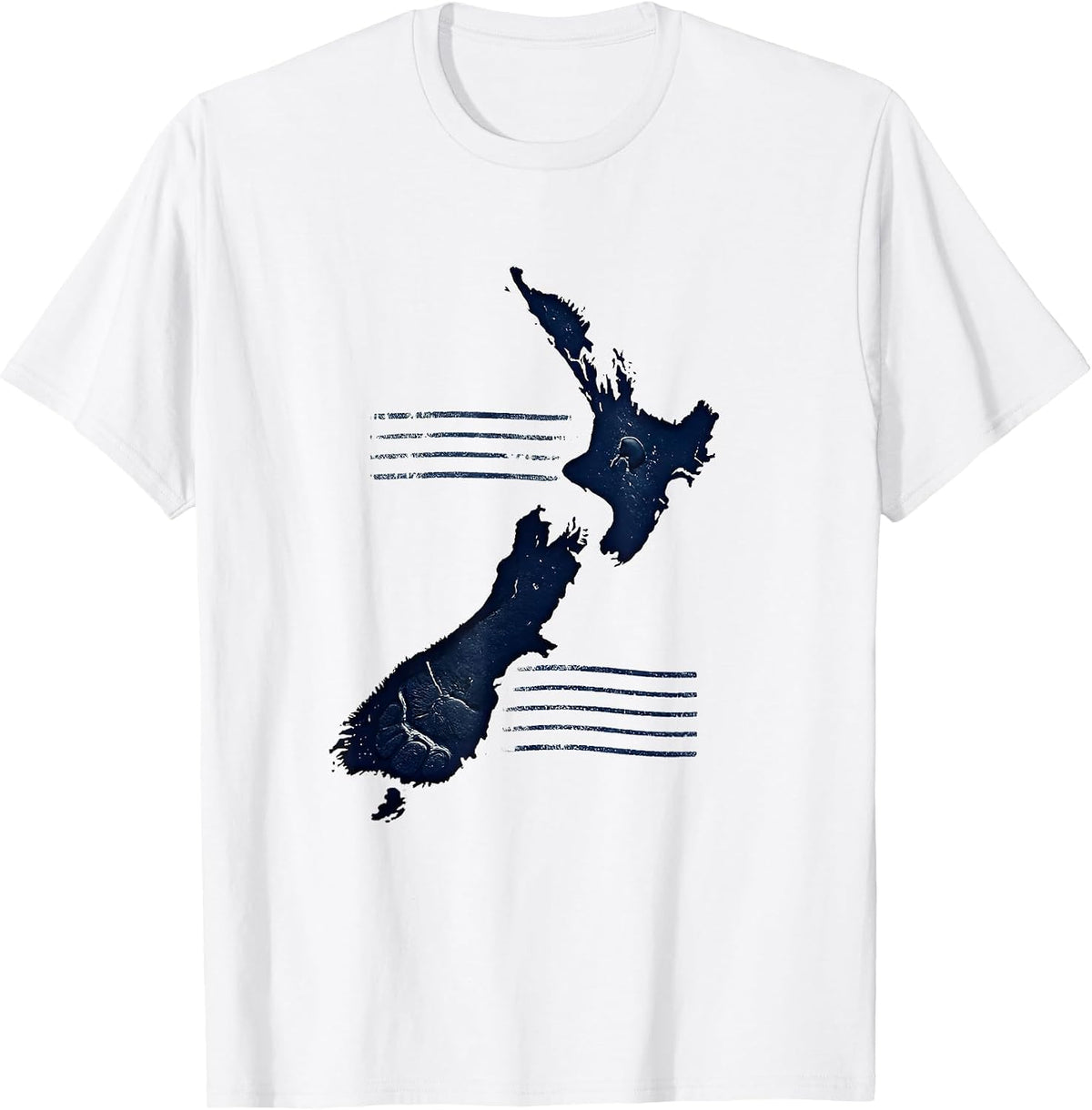 Men's New Zealand Map Rubber Stamp Kiwi Pride Gift T-Shirt - White