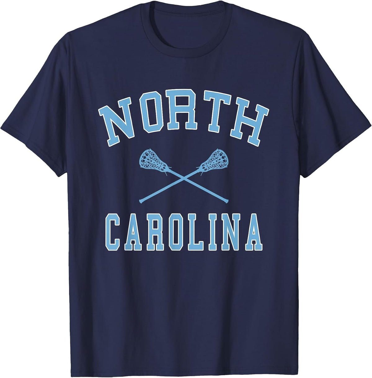 North Carolina Lacrosse Vintage NC LAX Weathered T-Shirt - Navy Blue