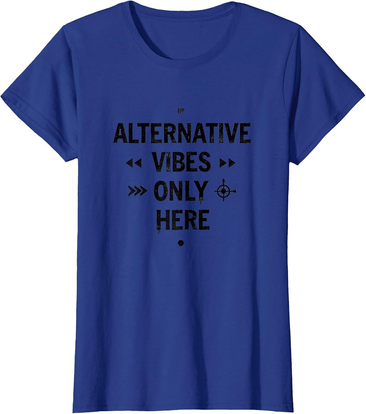 Alternative Vibes Only Here 90s Band Design T-Shirt - Royal Blue