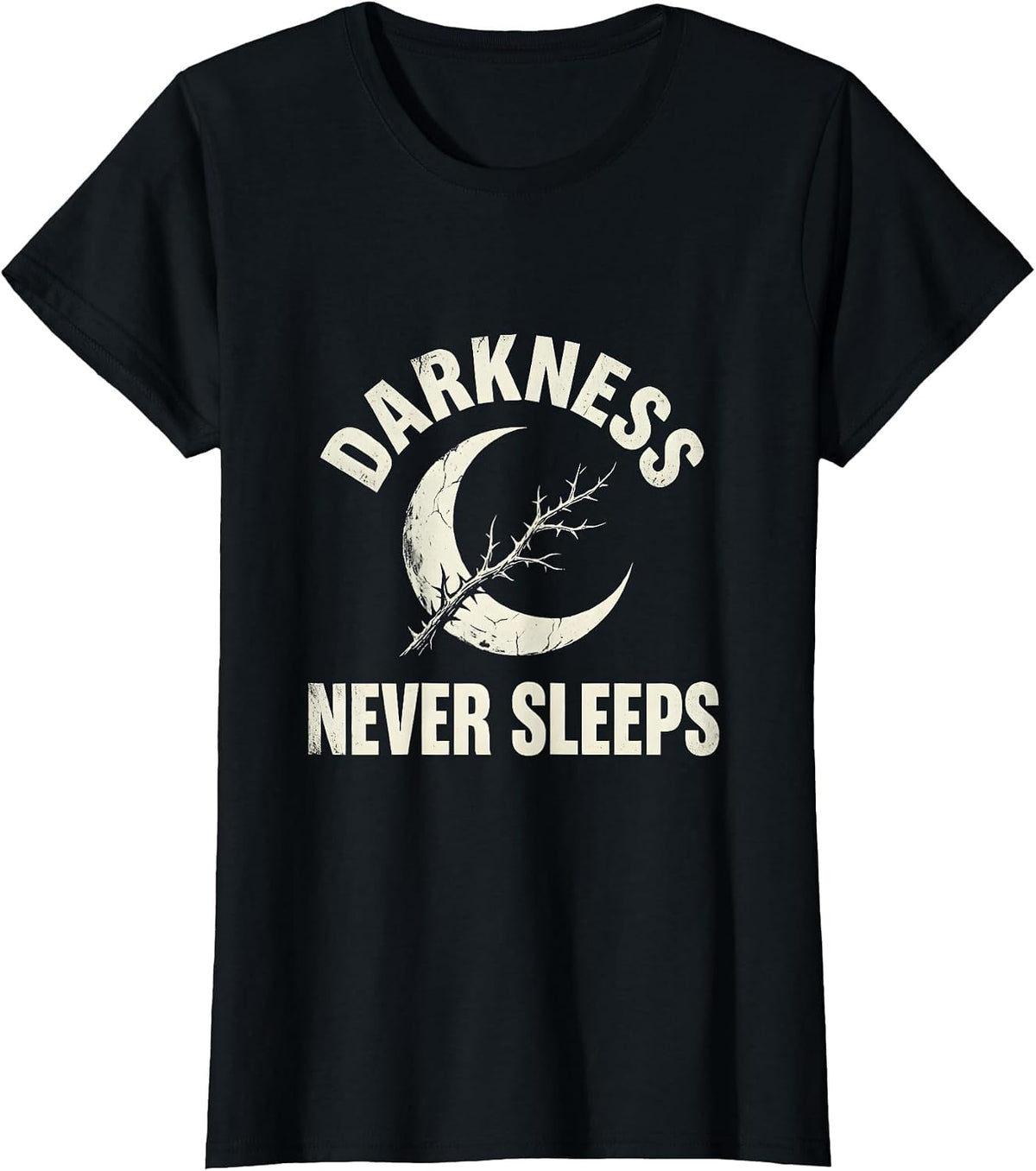 Darkness Never Sleeps Gothic Men's Design T-Shirt - Black