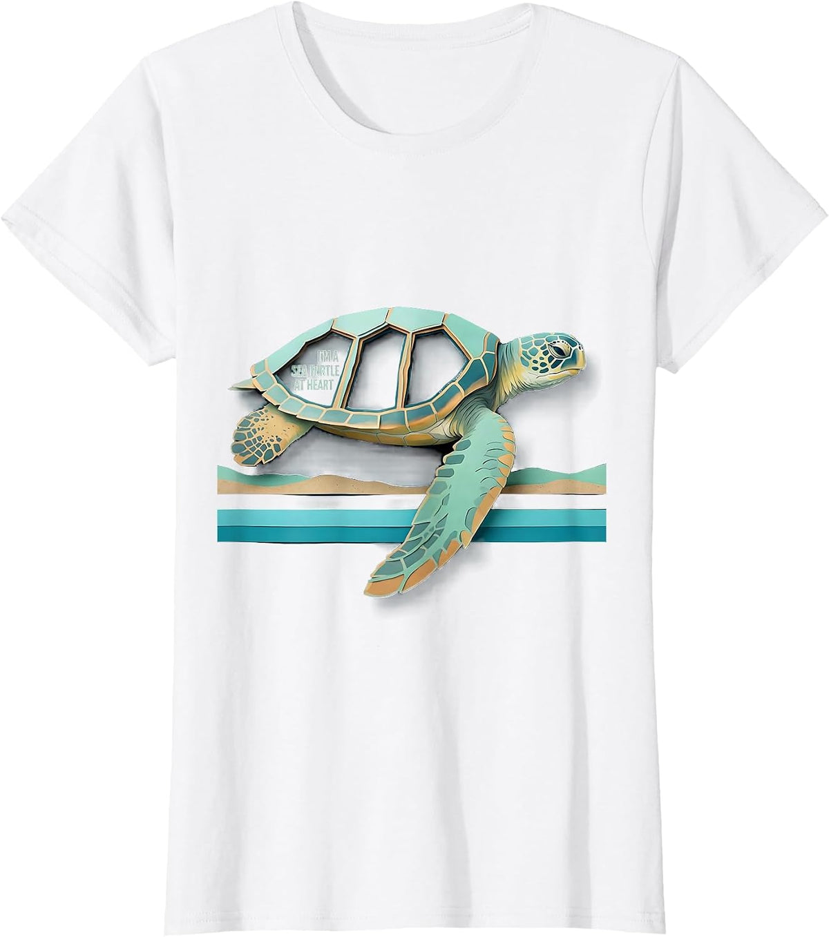 Women's I’m A Sea Turtle At Heart Funny Sea Turtle Lover Ocean T-Shirt - White