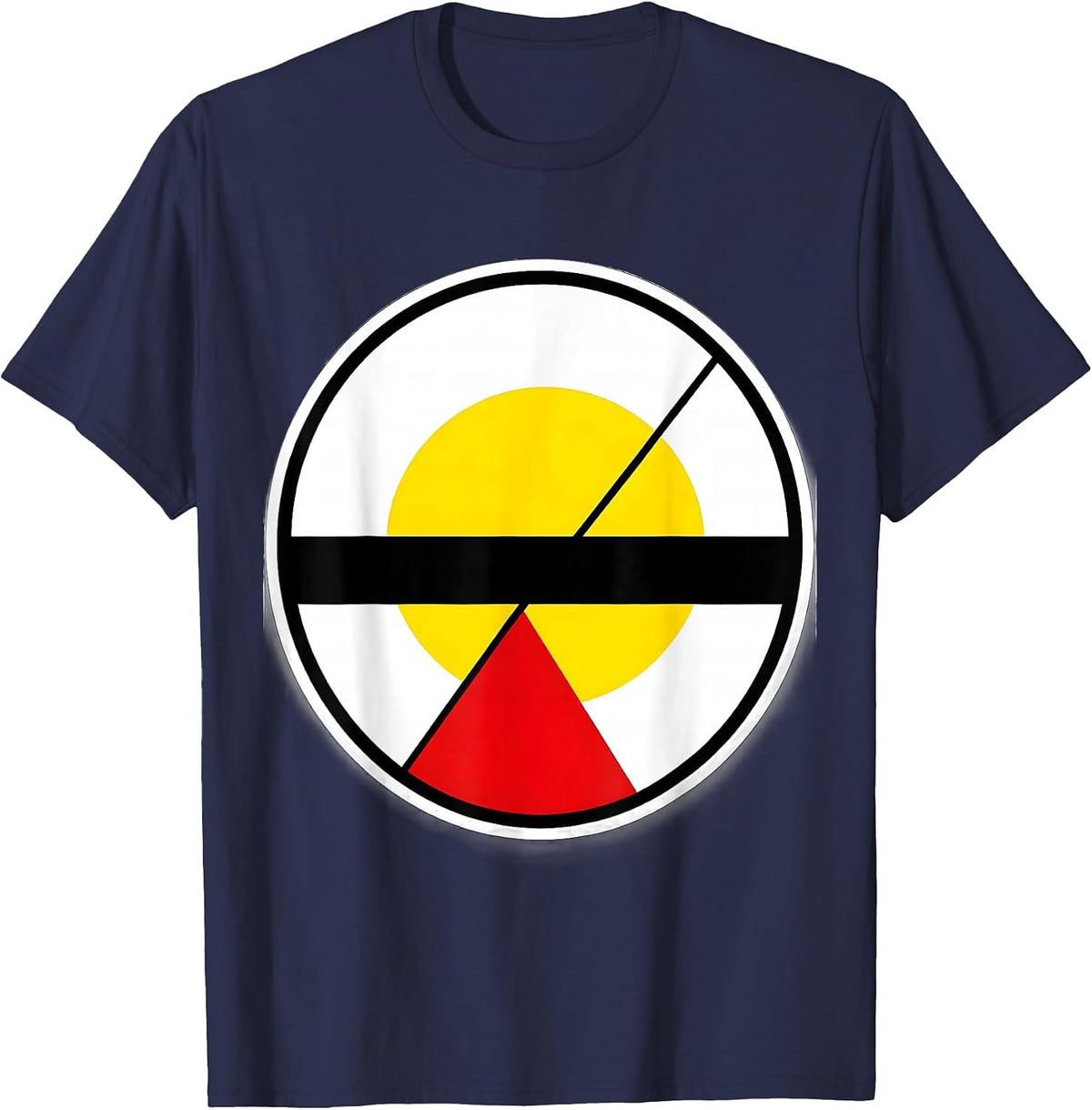 Sun As A Lone Dot In Vast Sky Graphic T-Shirt - Navy Blue
