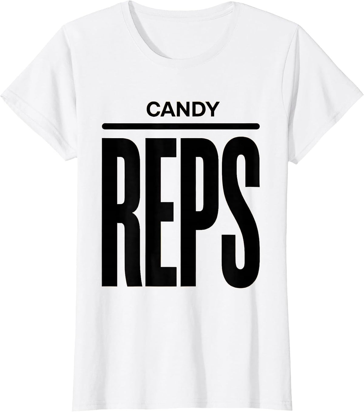 Women's Candy Reps Funny Halloween Gym Workout Lifting Pun T-Shirt - White