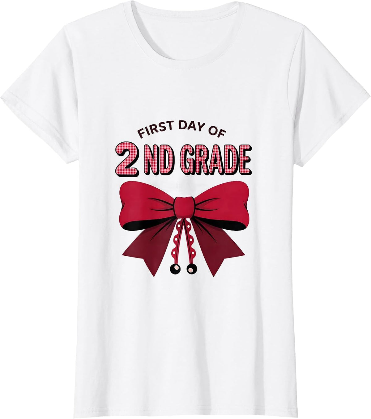 First Day Of 2nd Grade Coquette Bow Back To School Girly T-Shirt - White