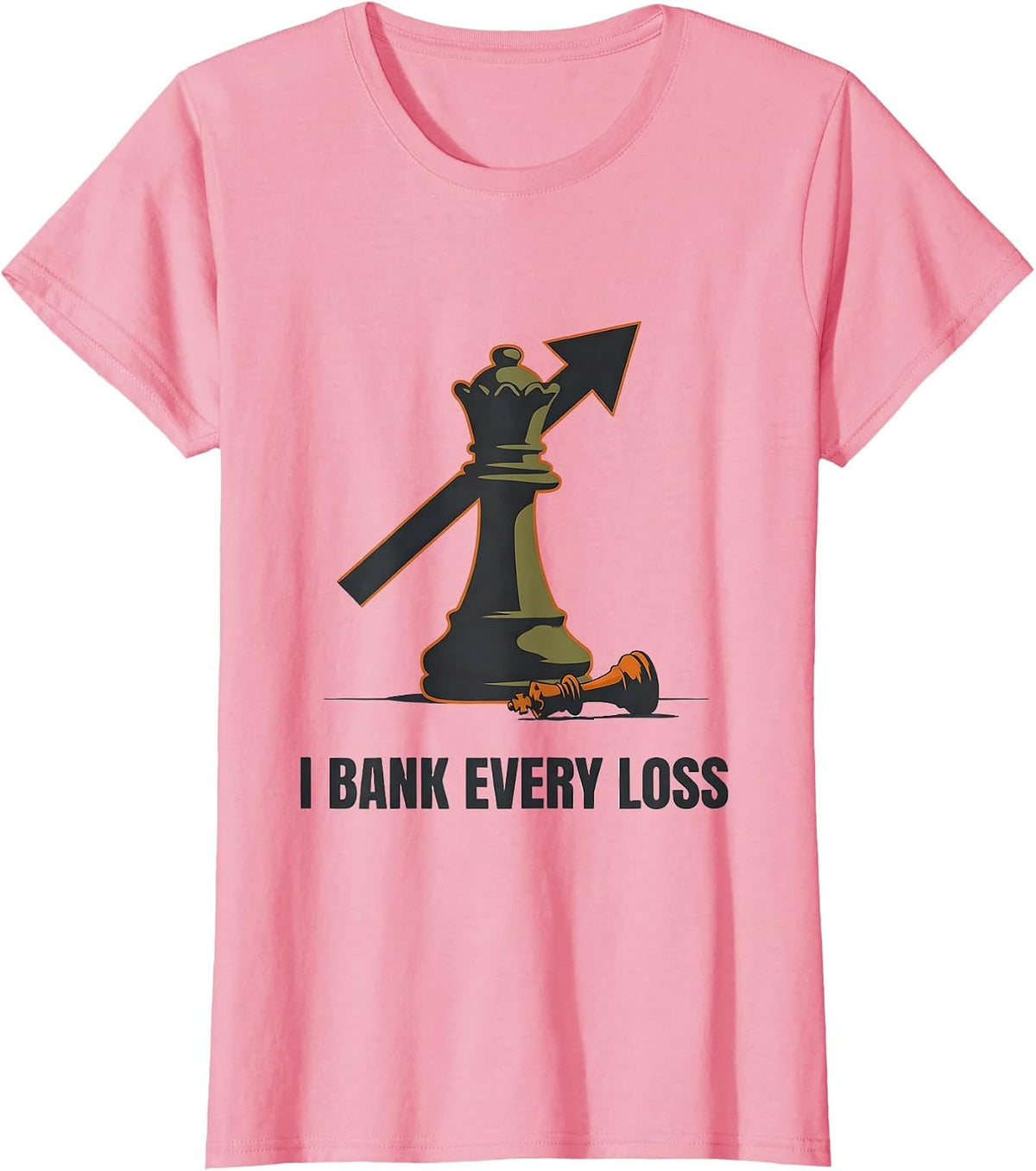 Women's I Bank Every Loss Funny Chess Player Humor Chess Club T-Shirt - Pink