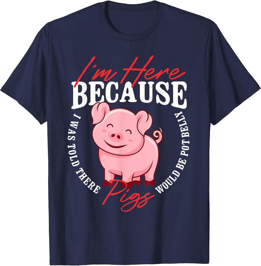 Pot Belly Pig Funny Pig T-Shirt - Navy Blue