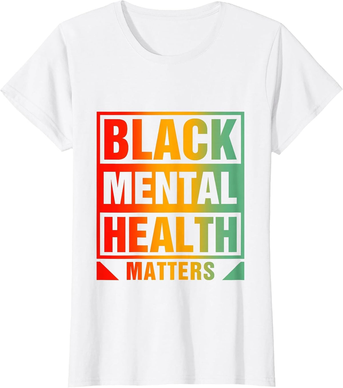 Black Mental Health Matters Human Brain Counselor Therapist T-Shirt - White