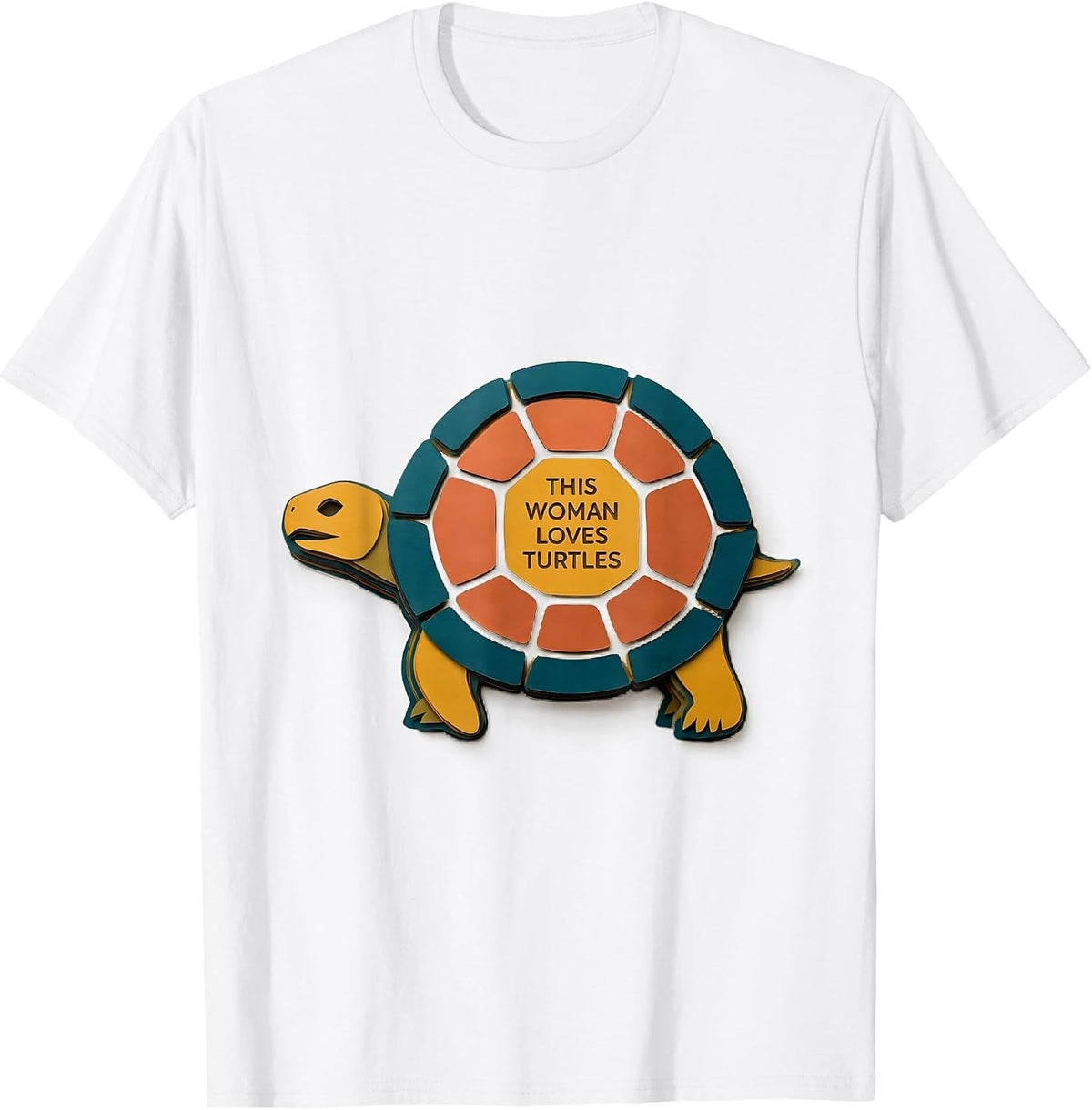 Men's This Woman Loves Turtles Cute Paper Cutout Turtle Lover Gift T-Shirt - White