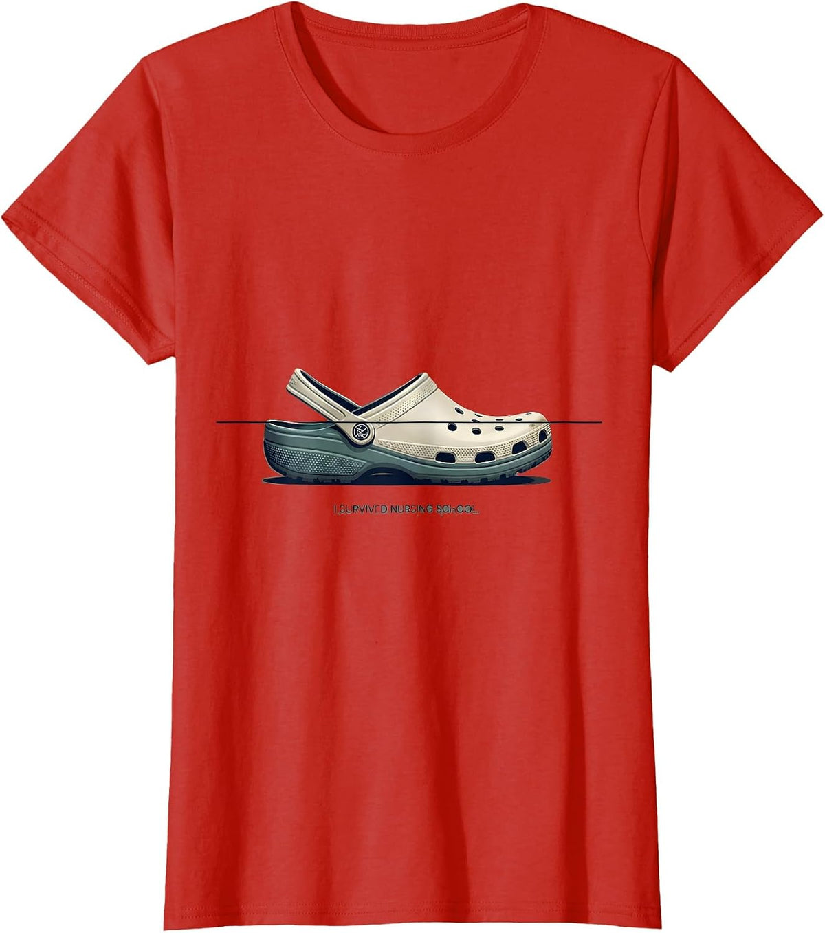 I Survived Nursing School Funny Nurse Graduation Humor T-Shirt - Red
