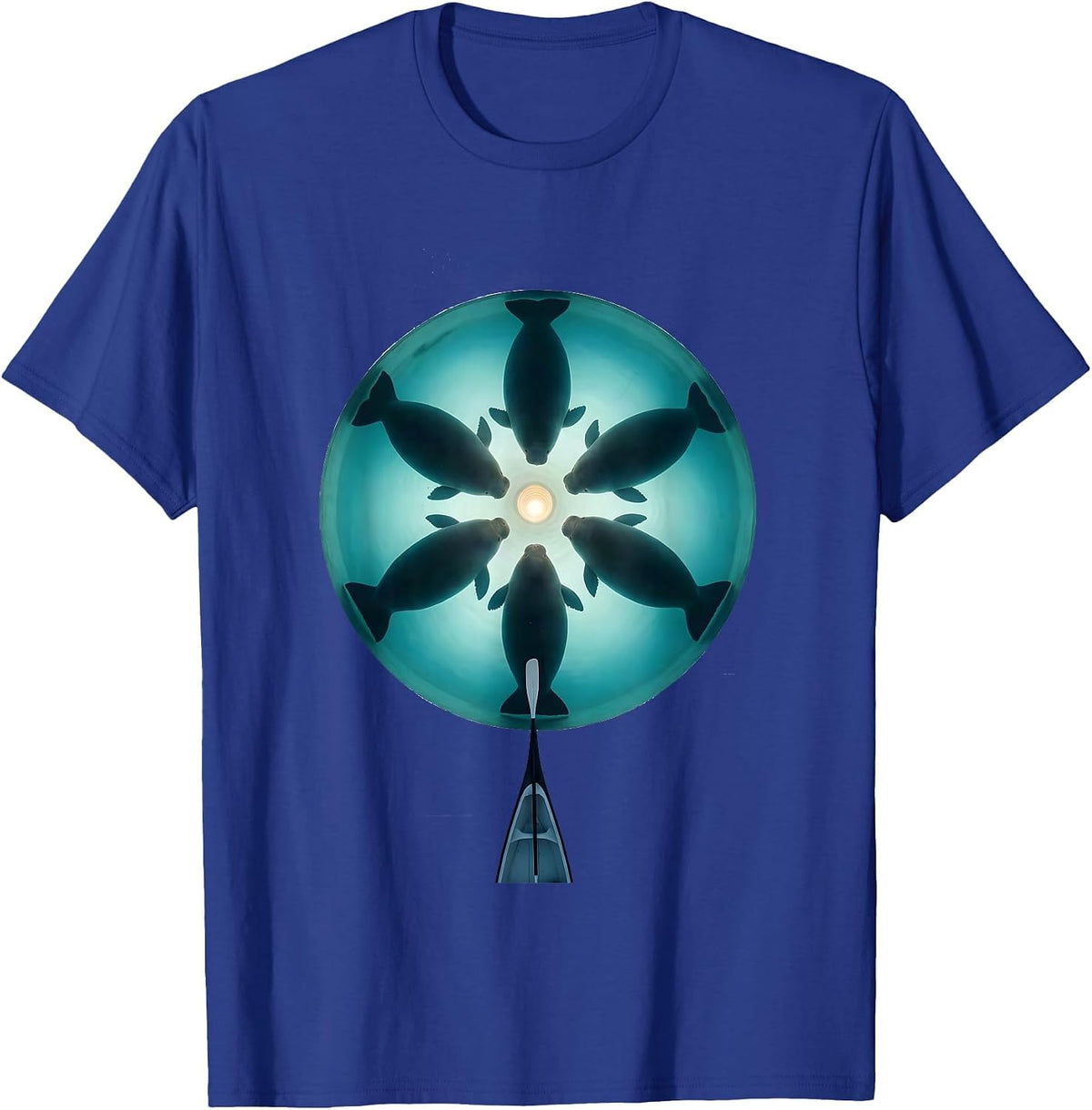 Manatee Pool Minimalist Wildlife Lover Gift T-Shirt - Royal Blue