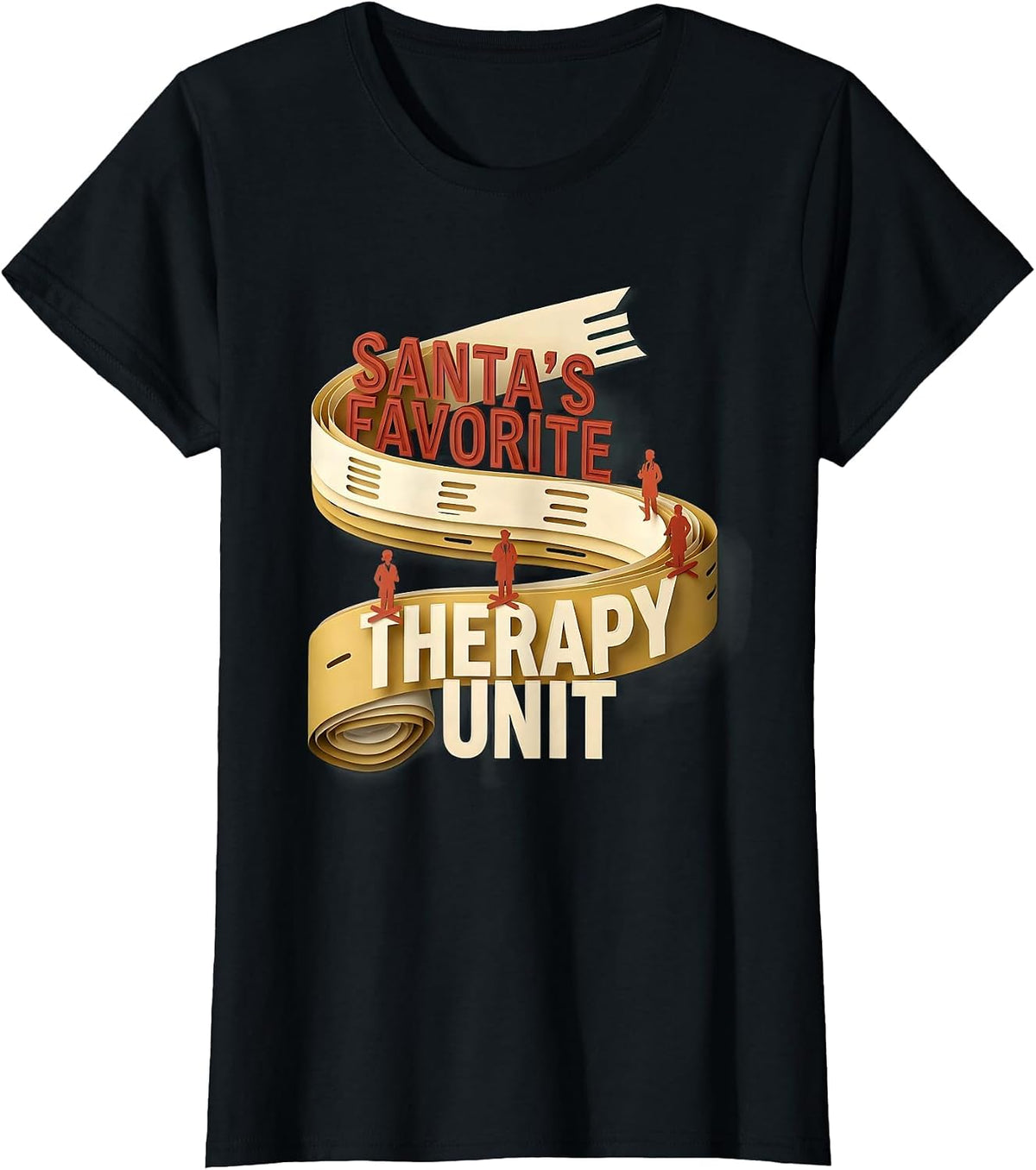 Women's Santa's Favorite Therapy Unit Funny Physical Therapy T-Shirt - Black