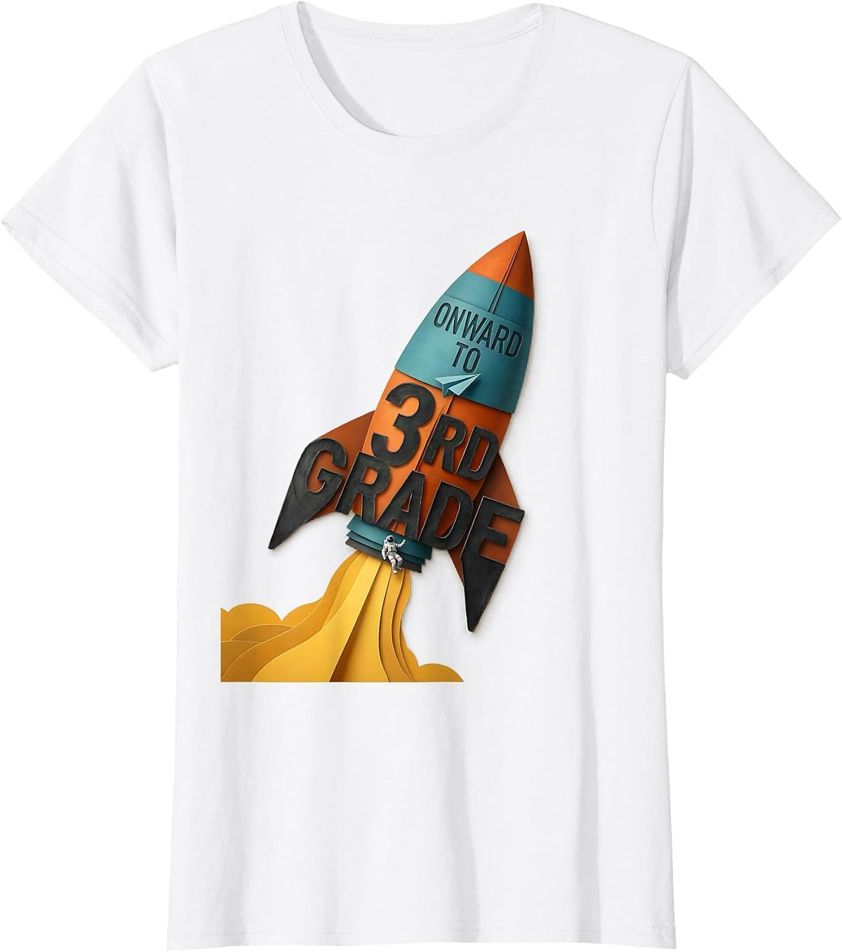 Women's Onward To 3rd Grade Astronaut Back To School Grade Milestone T-Shirt - White