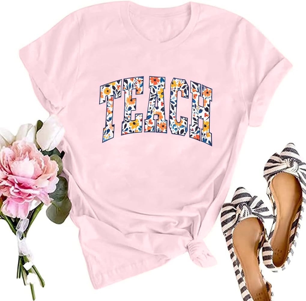 SFHFY Teacher Shirt for Women: Teacher Life T-Shirts Special Education Tee - Pink-teach