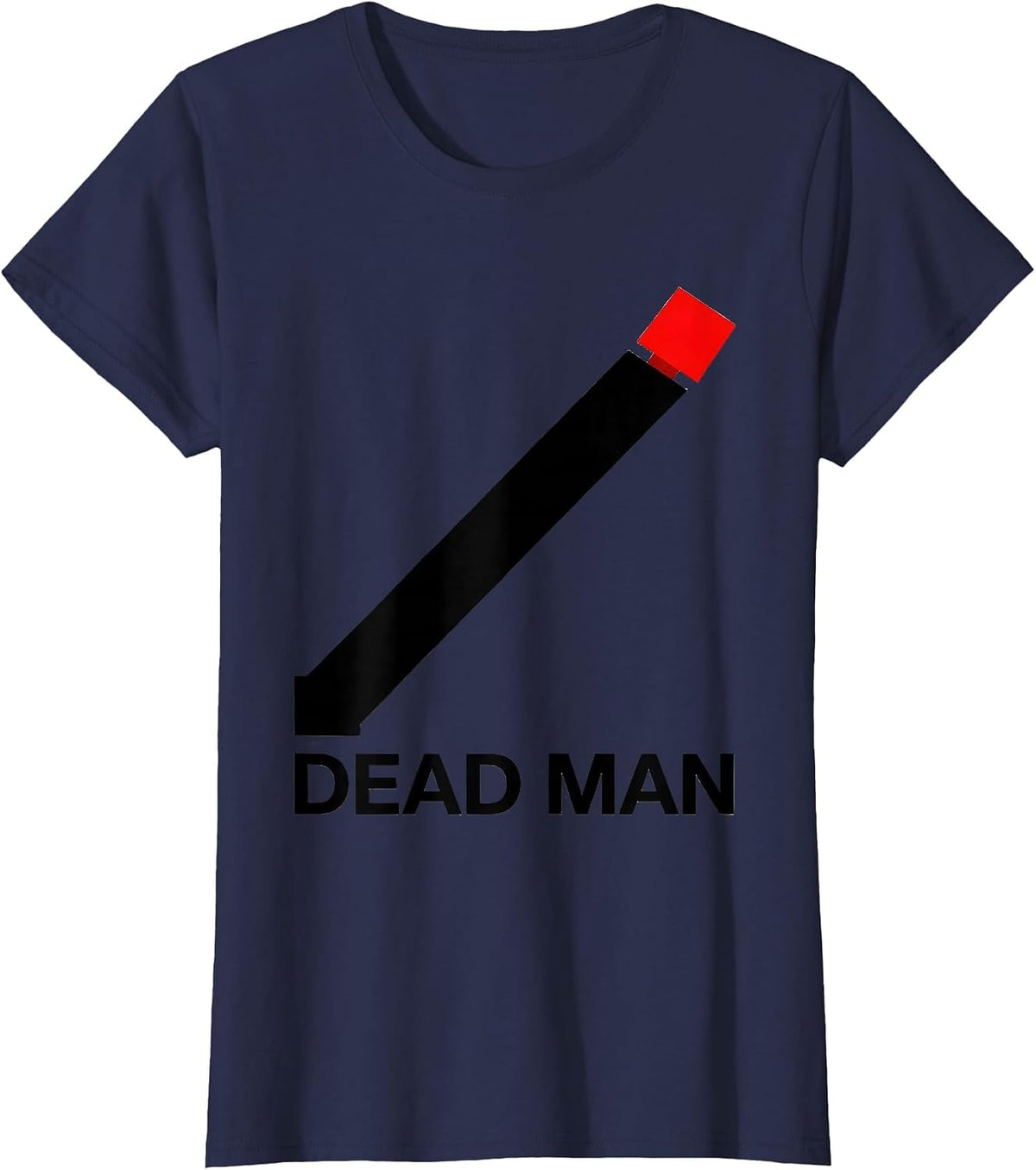 Women's DEAD MAN Funny Construction Worker Contractor Gag Gift T-Shirt - Navy Blue
